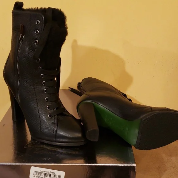 RARE!! .New Women Donald J Pliner thet-18 black buckskin boots size 7.5.... - Picture 3 of 13